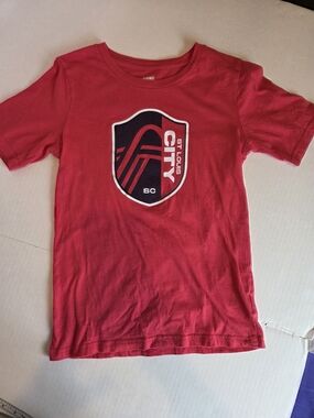 St. Louis City SC Kids Red Short-Sleeve Logo Tee